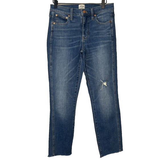 J Crew Women's 9" Vintage Straight Mid Rise Denim Jeans SZ 27 #AV708